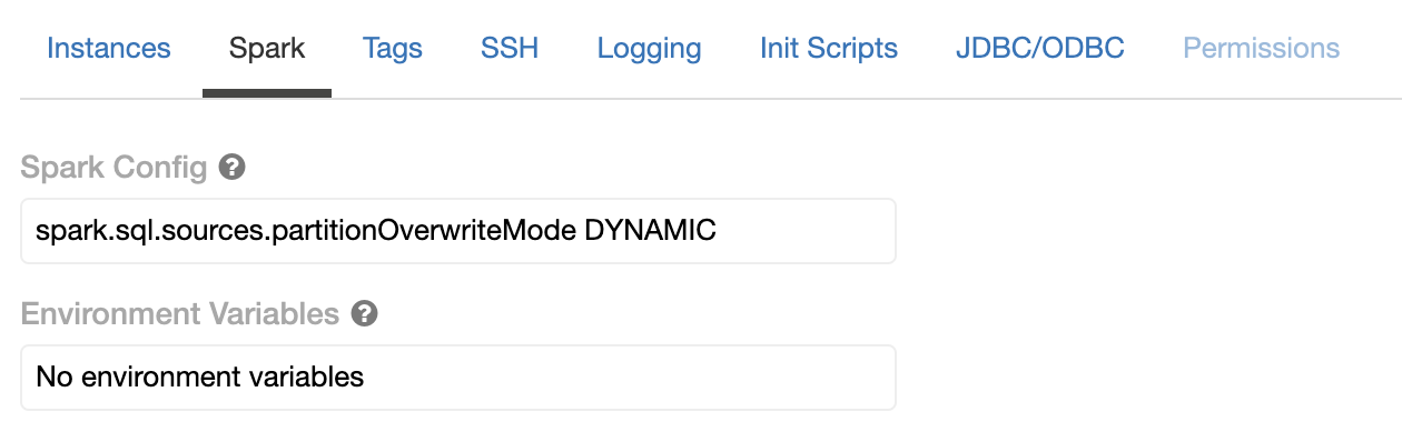 Databricks cluster: Spark Config Databricks cluster: Spark Config